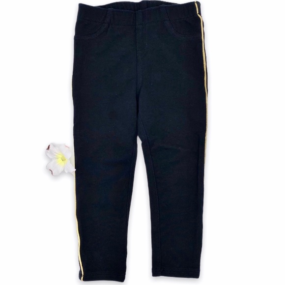 NWOT Cat & Jack Black Gold Stripe Leggings, 3T - Picture 2 of 11